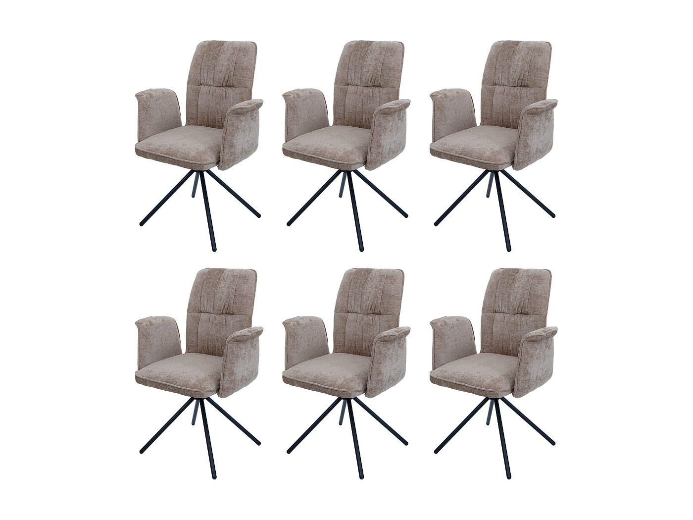 WAFTING Lot de 4 Chaises de Salle à Manger, Chaise de Cuisine, Chaise de salon, Dossier en Tissu et Pieds en Métal, Marron - Maison