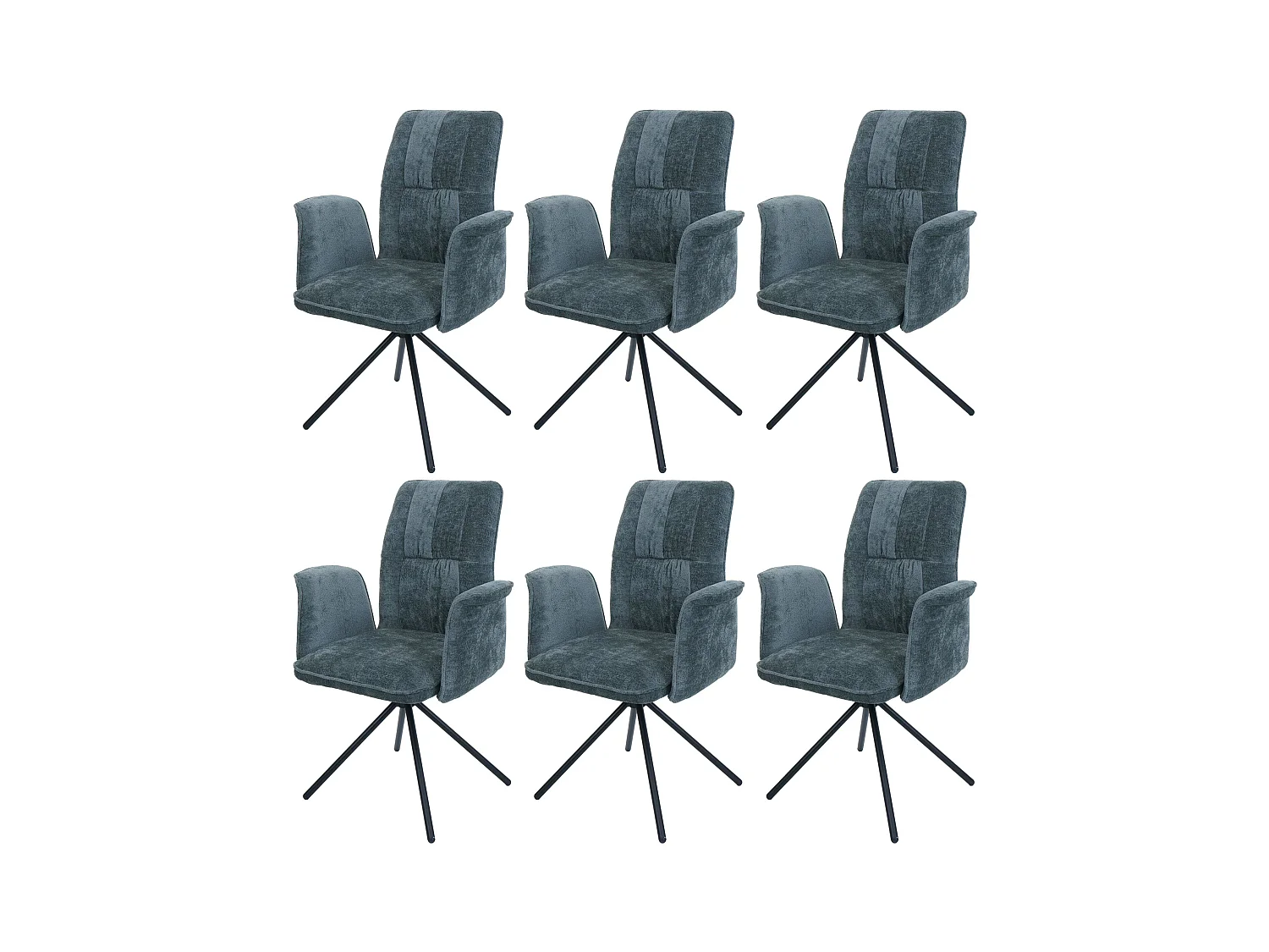 Chaise de salle à manger MCW-N99 (lot de 6),  bleu-vert
