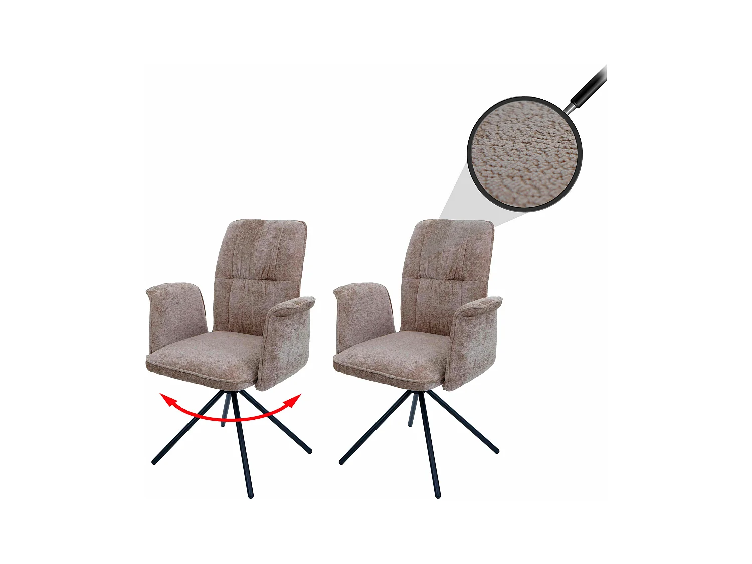 Chaise de salle à manger MCW-N99 (lot de 2),  marron clair