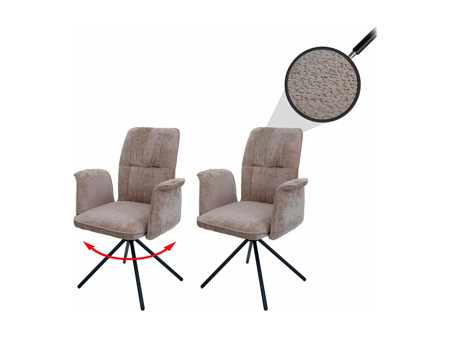 Chaise de salle à manger MCW-N99 (lot de 2),  marron clair