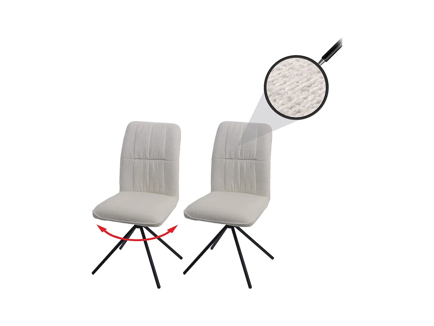 Chaise de salle à manger MCW-N99 (lot de 2),  crème