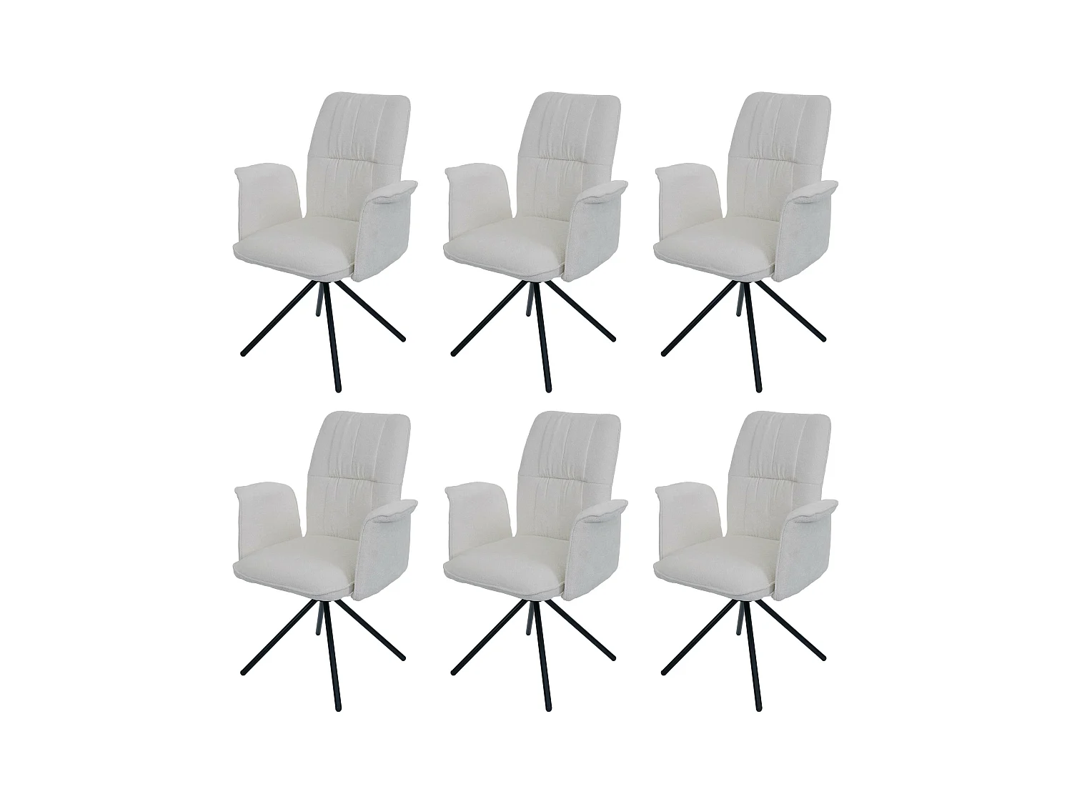 Chaise de salle à manger MCW-N99 (lot de 6),  crème