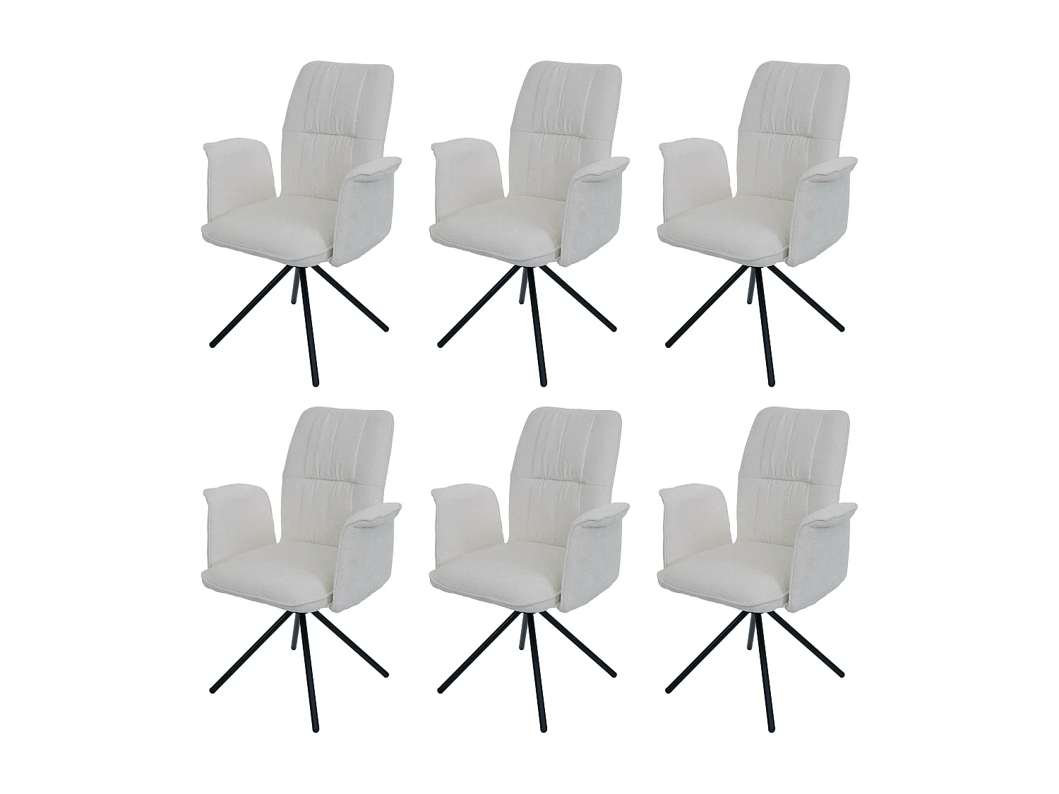 Chaise de salle à manger MCW-N99 (lot de 6),  crème