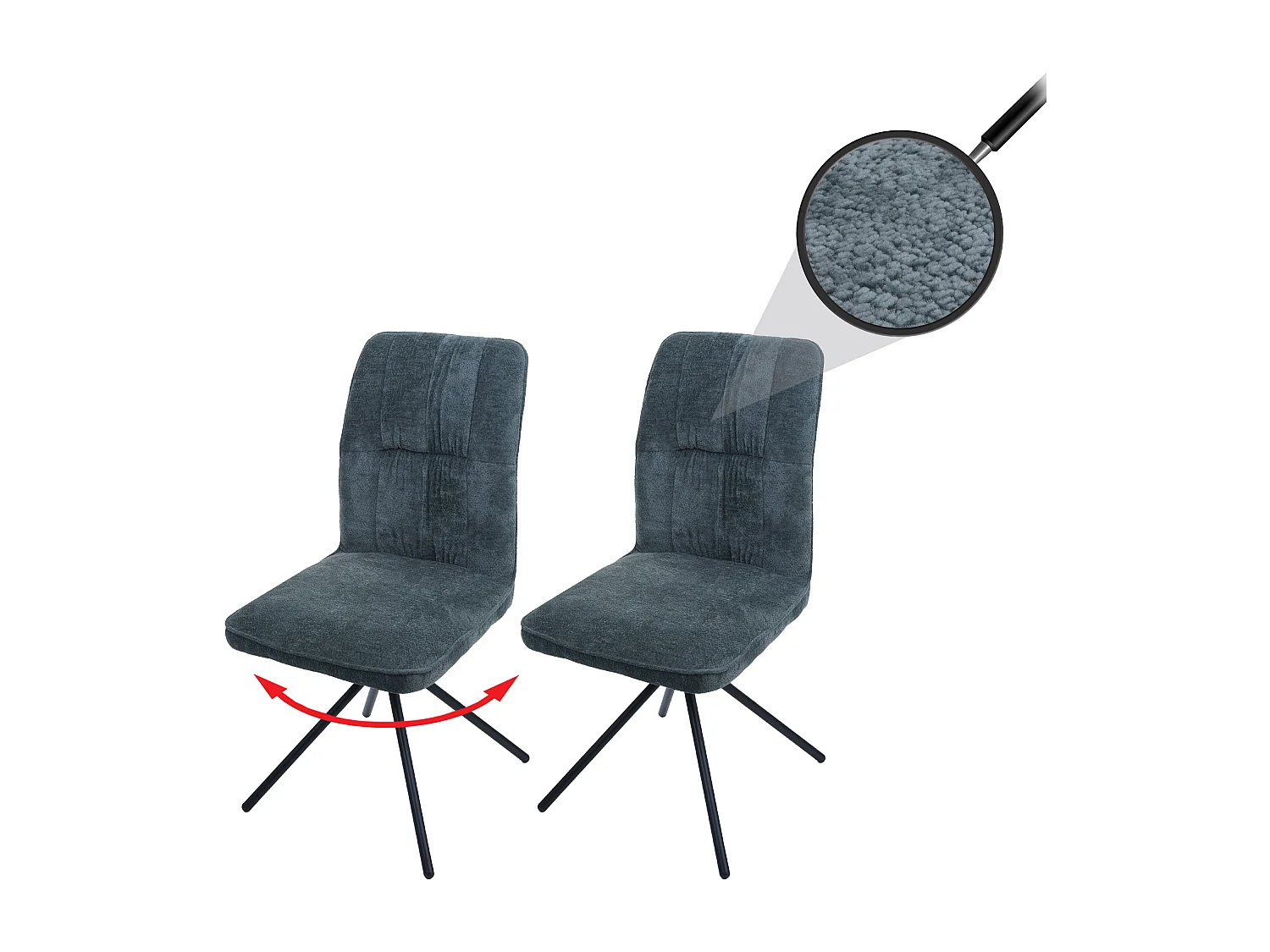 Chaise de salle à manger MCW-N99 (lot de 2),  bleu-vert