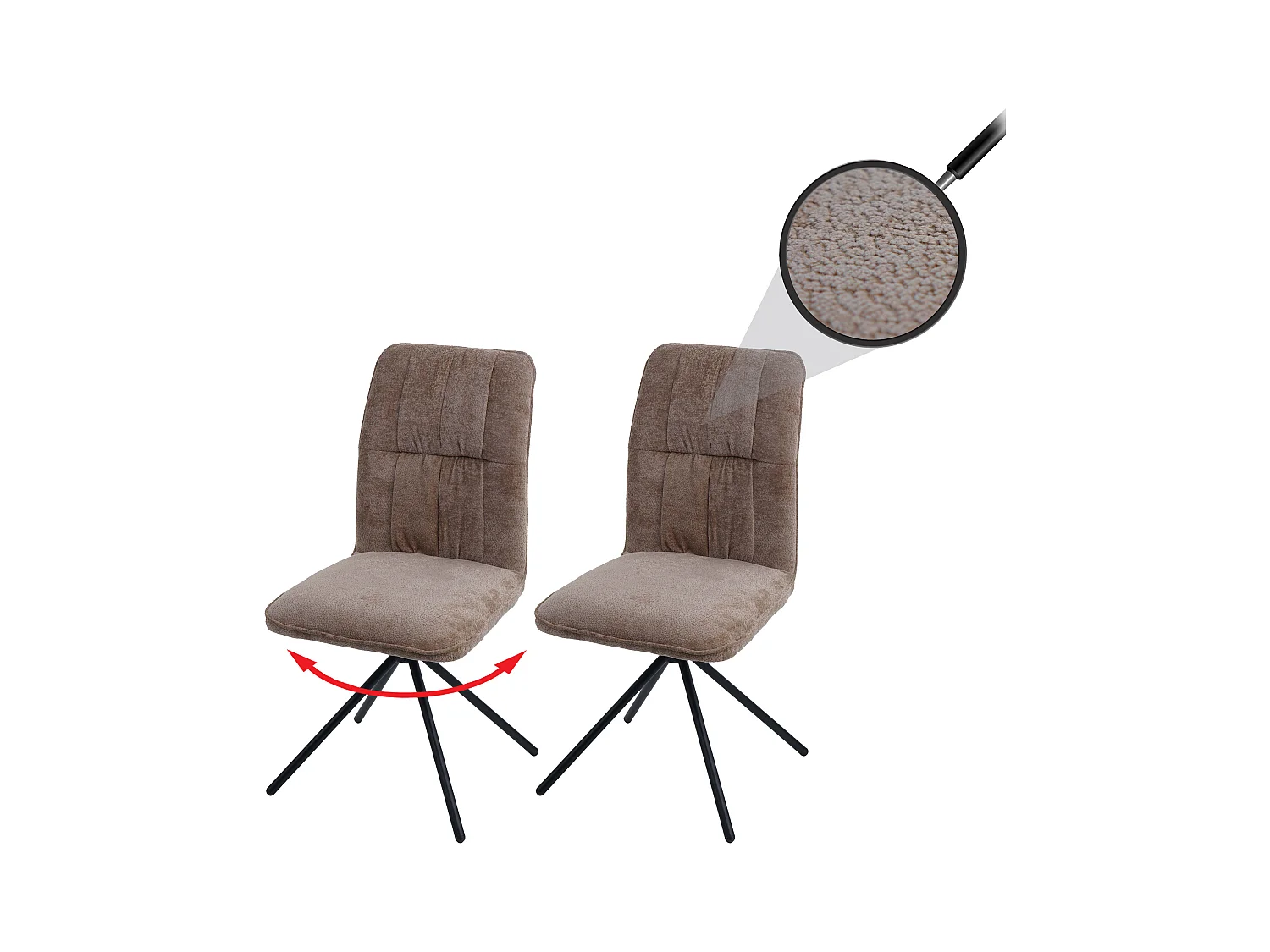 Chaise de salle à manger MCW-N99 (lot de 2),  marron clair