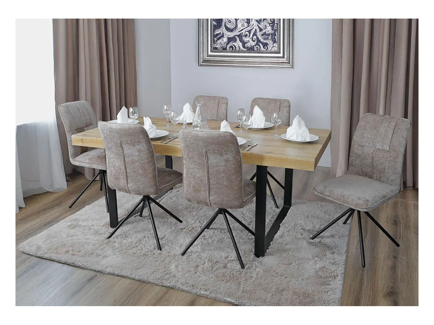 Chaise de salle à manger MCW-N99 (lot de 2),  marron clair