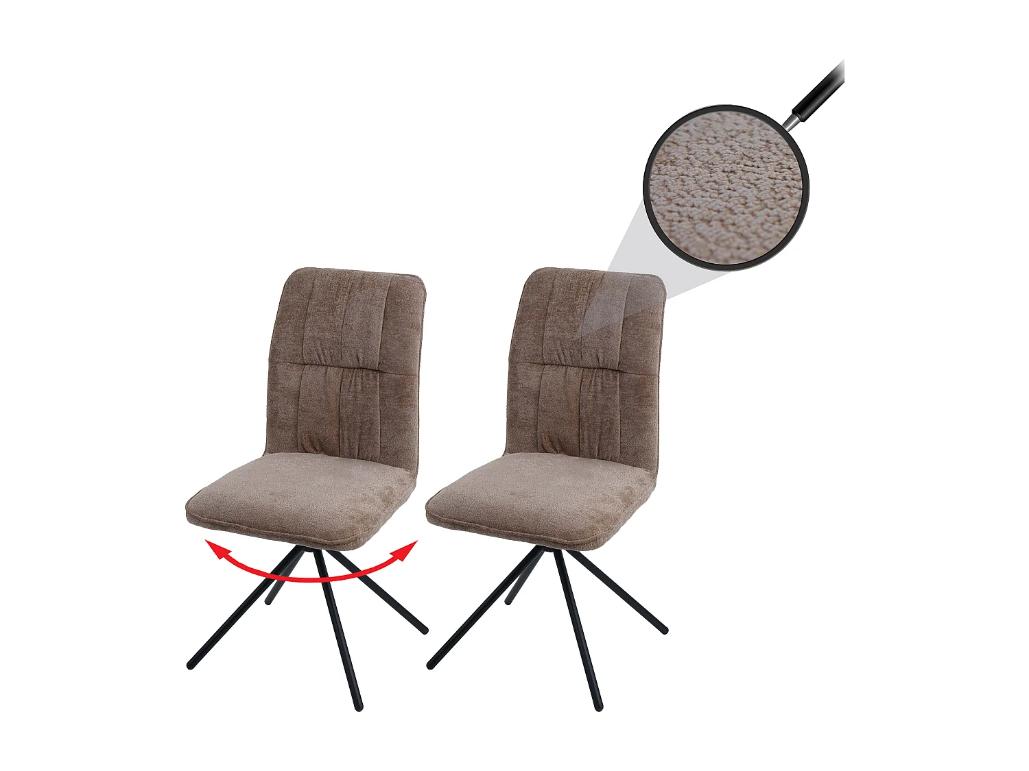 Chaise de salle à manger MCW-N99 (lot de 2),  marron clair