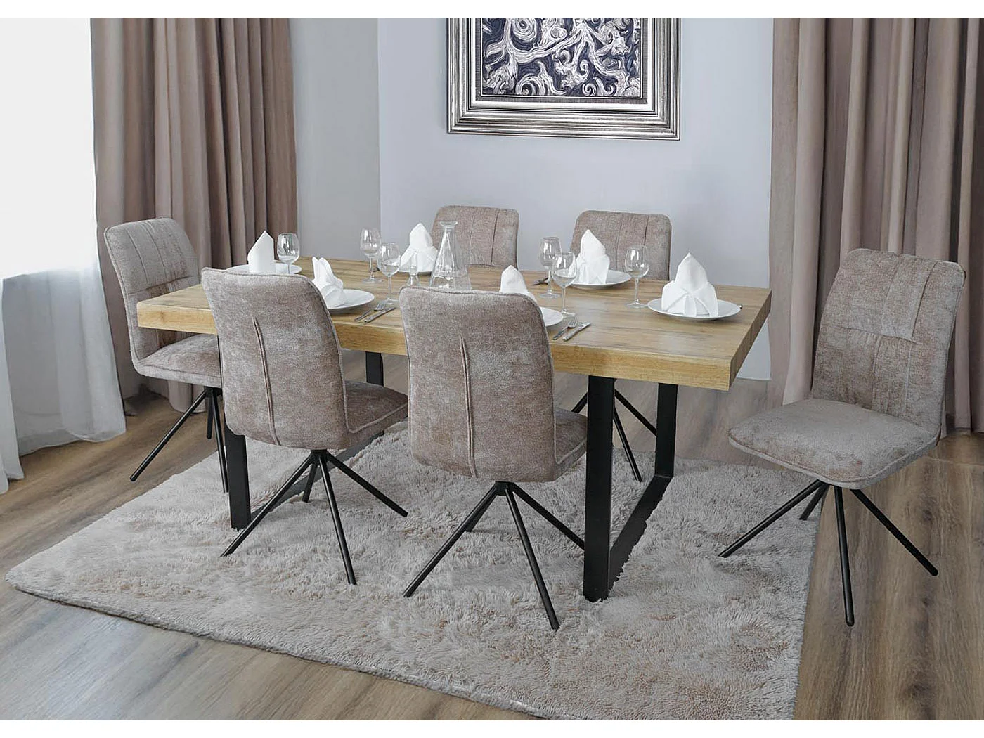 Chaise de salle à manger MCW-N99 (lot de 2),  marron clair