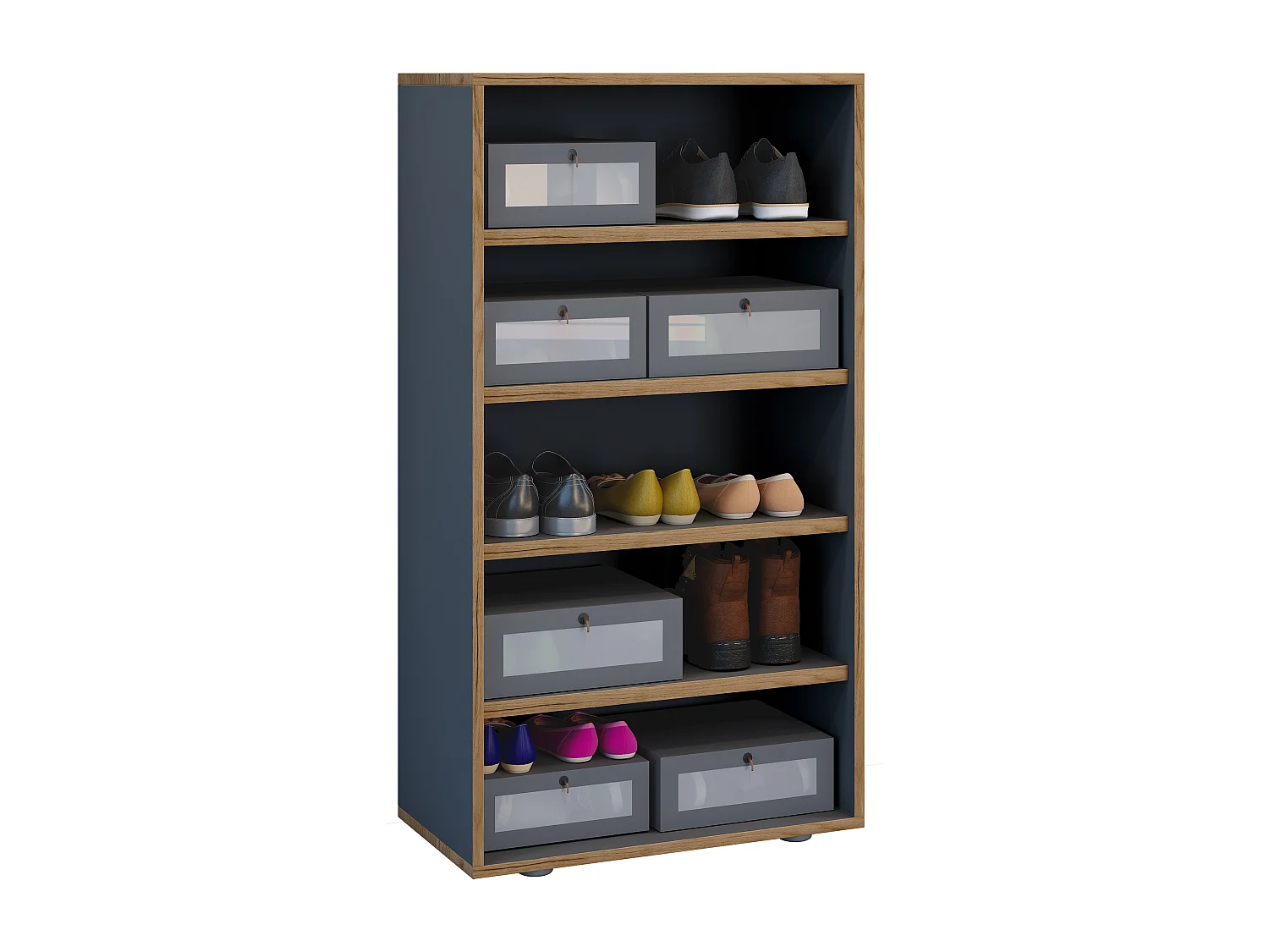 Shoe Shelf Salia Anthracite H. 110 x W. 60 x D. 33 cm