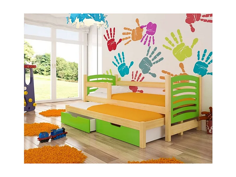 Bett Alea (80x180)/Matratze inklusive/Grün