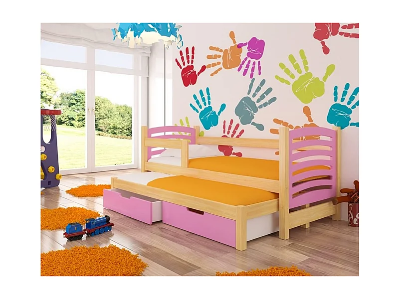 Lit Alea (80x180)/matelas inclus/rose