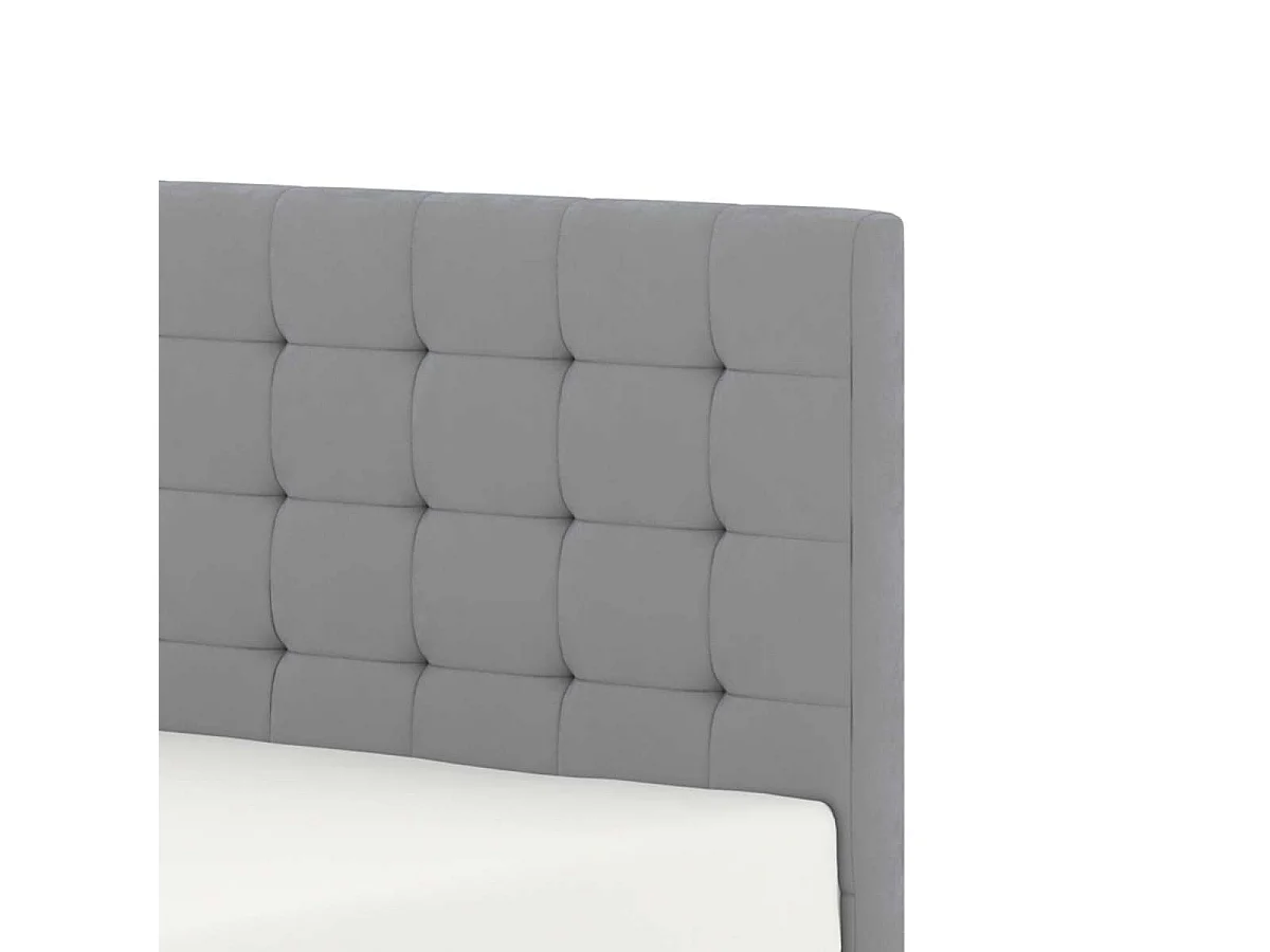 Lit tiroirs tête de lit capitonnée – grand couchage 160x200 cm – velours gris - sommier inclus - ELLIE