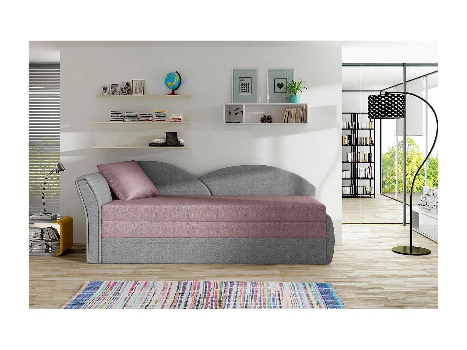Letto Chind L (180x150)/materasso incluso/grigio