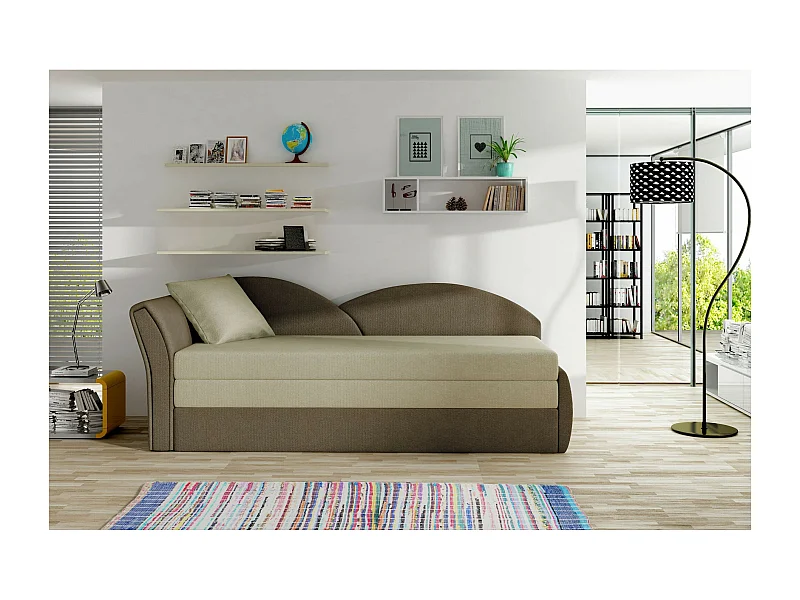 Letto Chind L (180x150)/materasso incluso/Marrone&Beige