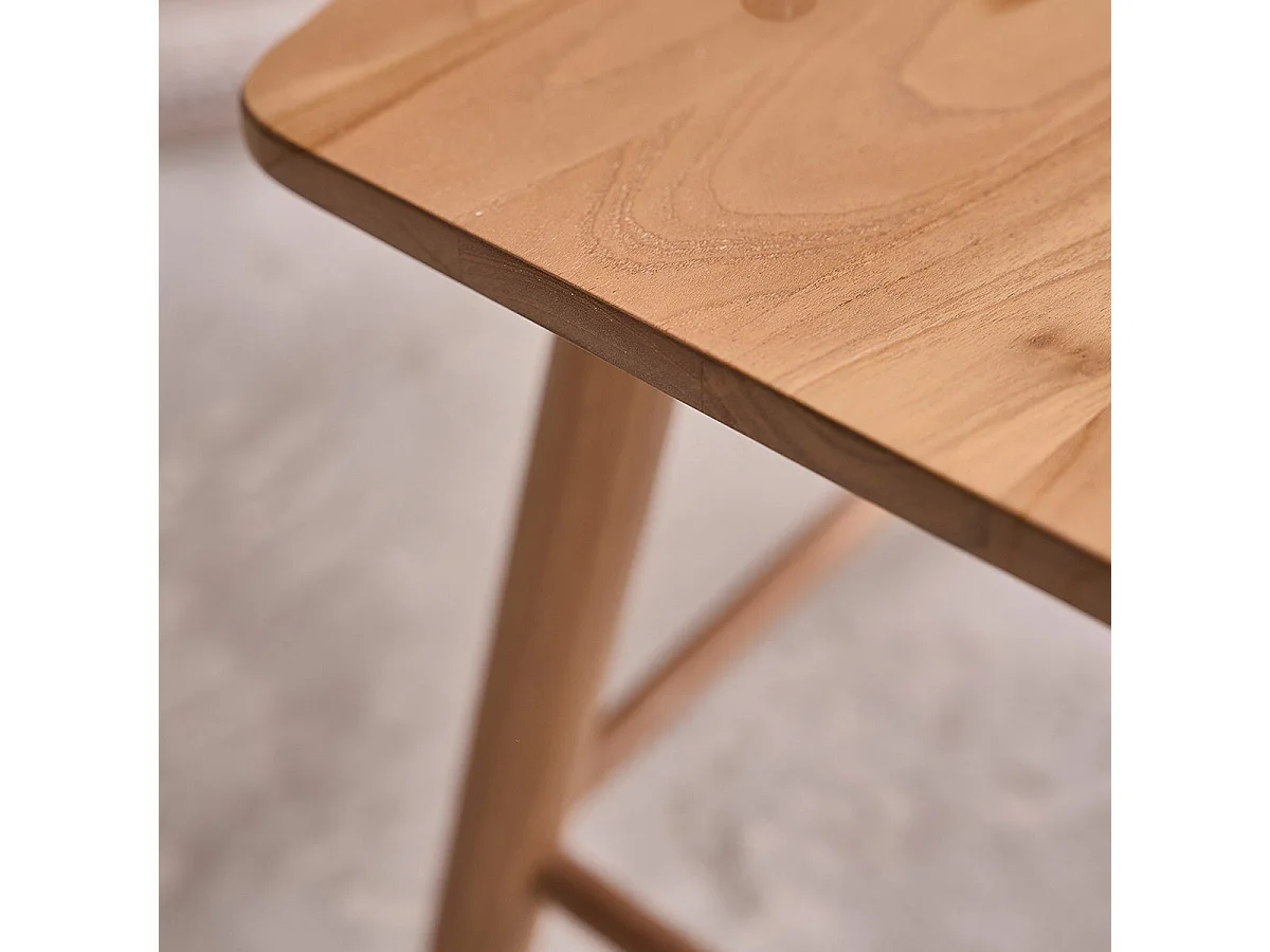 Set di 2 sgabelli in teak massello 45 cm