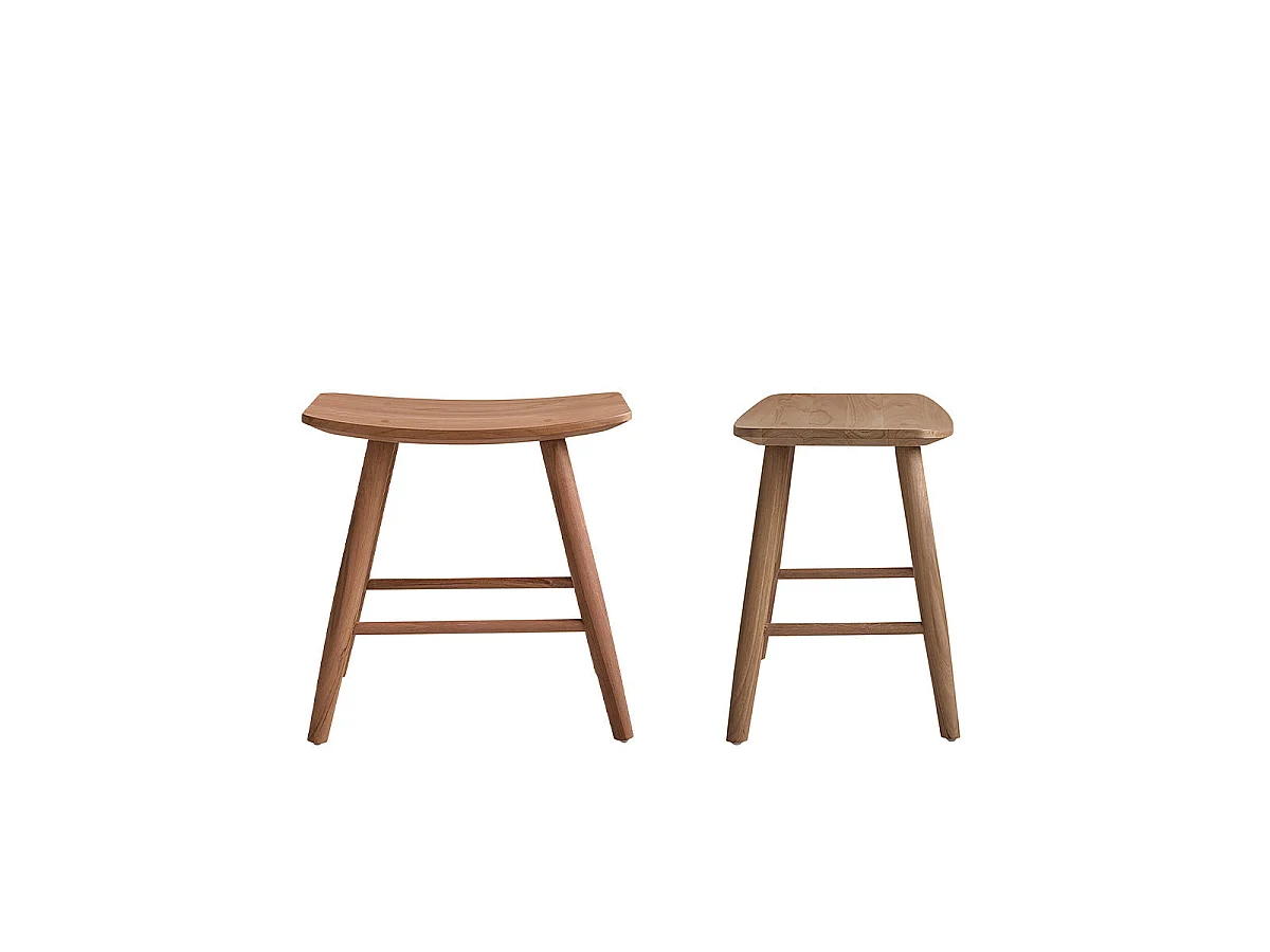 Set di 2 sgabelli in teak massello 45 cm