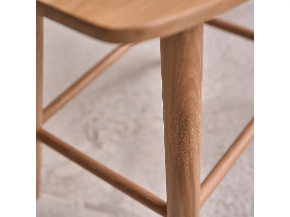 Set di 2 sgabelli in teak massello 45 cm