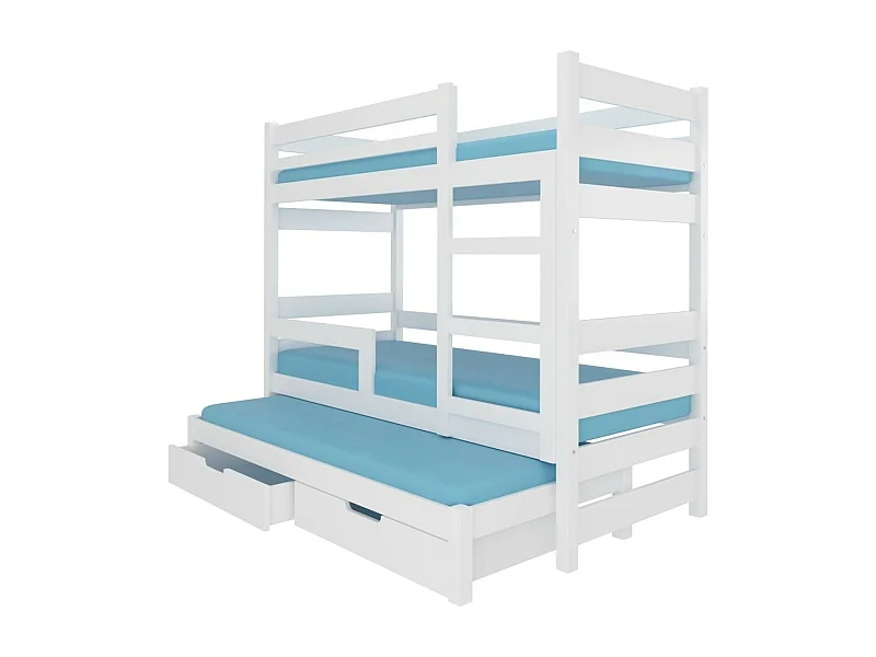 Lit Carlos (80x180) /matelas inclus/blanc