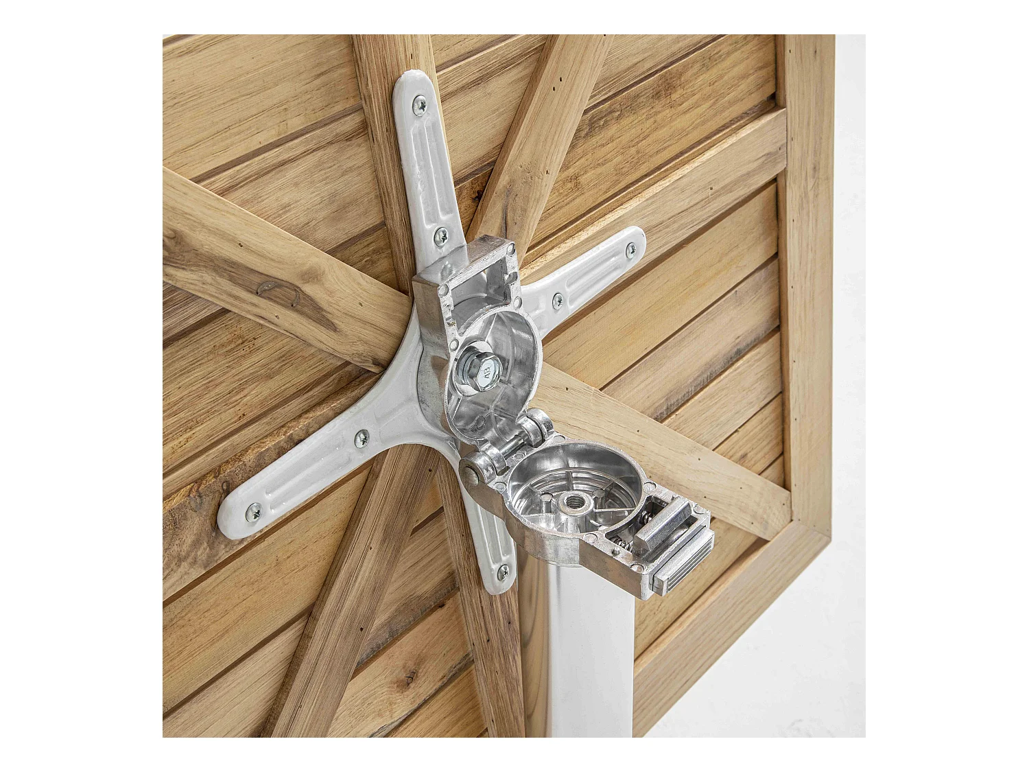 Table de jardin pliante et 4 chaises en aluminium et bois