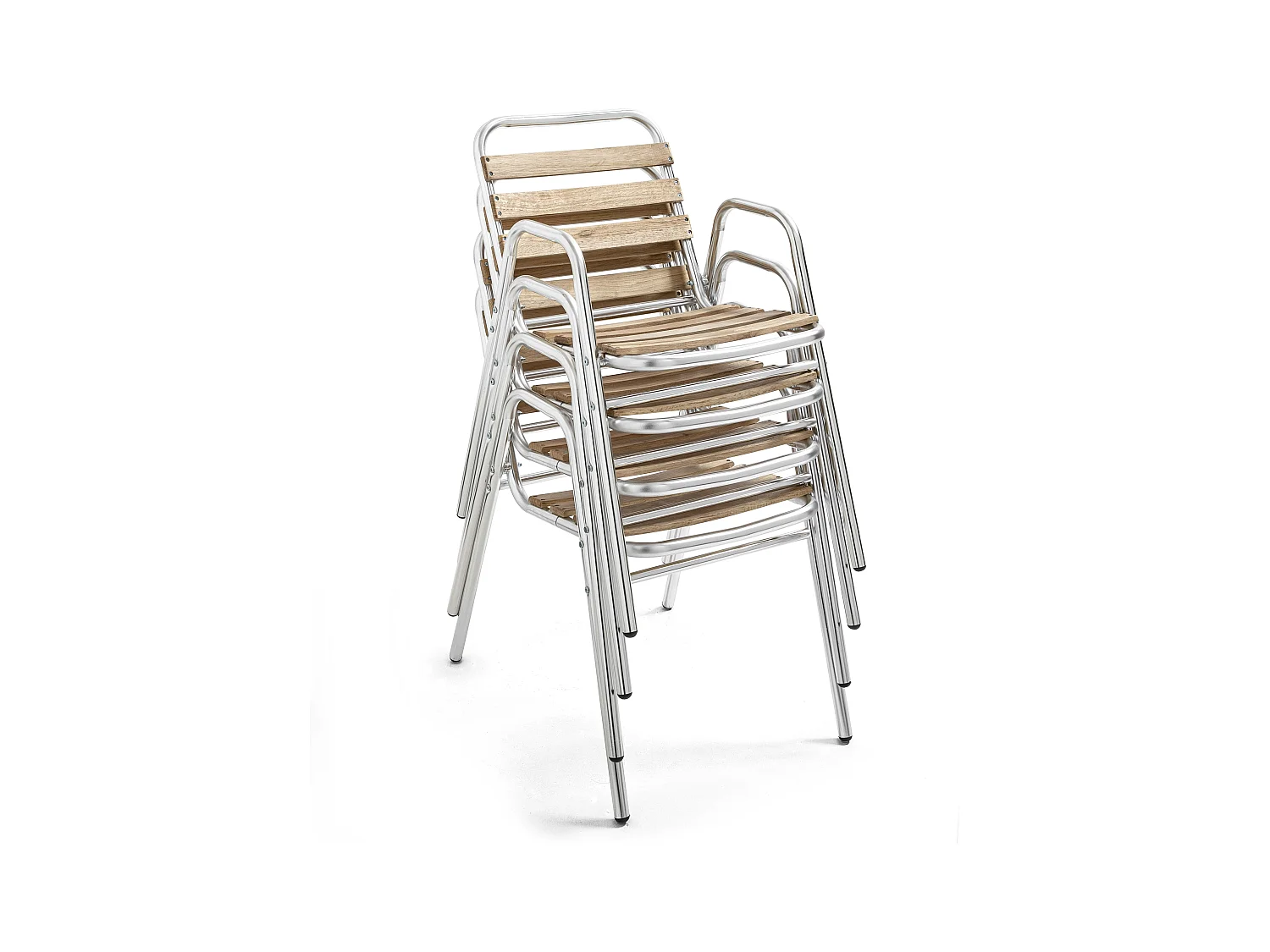 Table de jardin pliante et 4 chaises en aluminium et bois