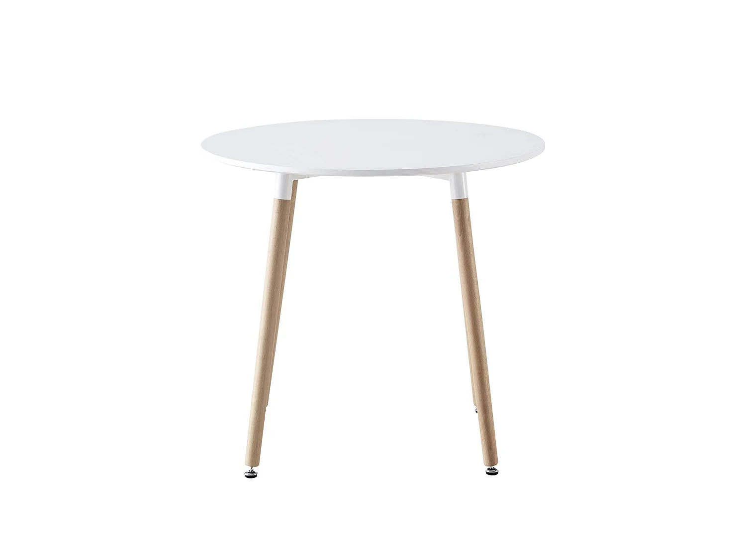 Tavolo da pranzo rotondo scandinavo in legno 2 posti, Hedvig, Bianco, 80x80x73 cm