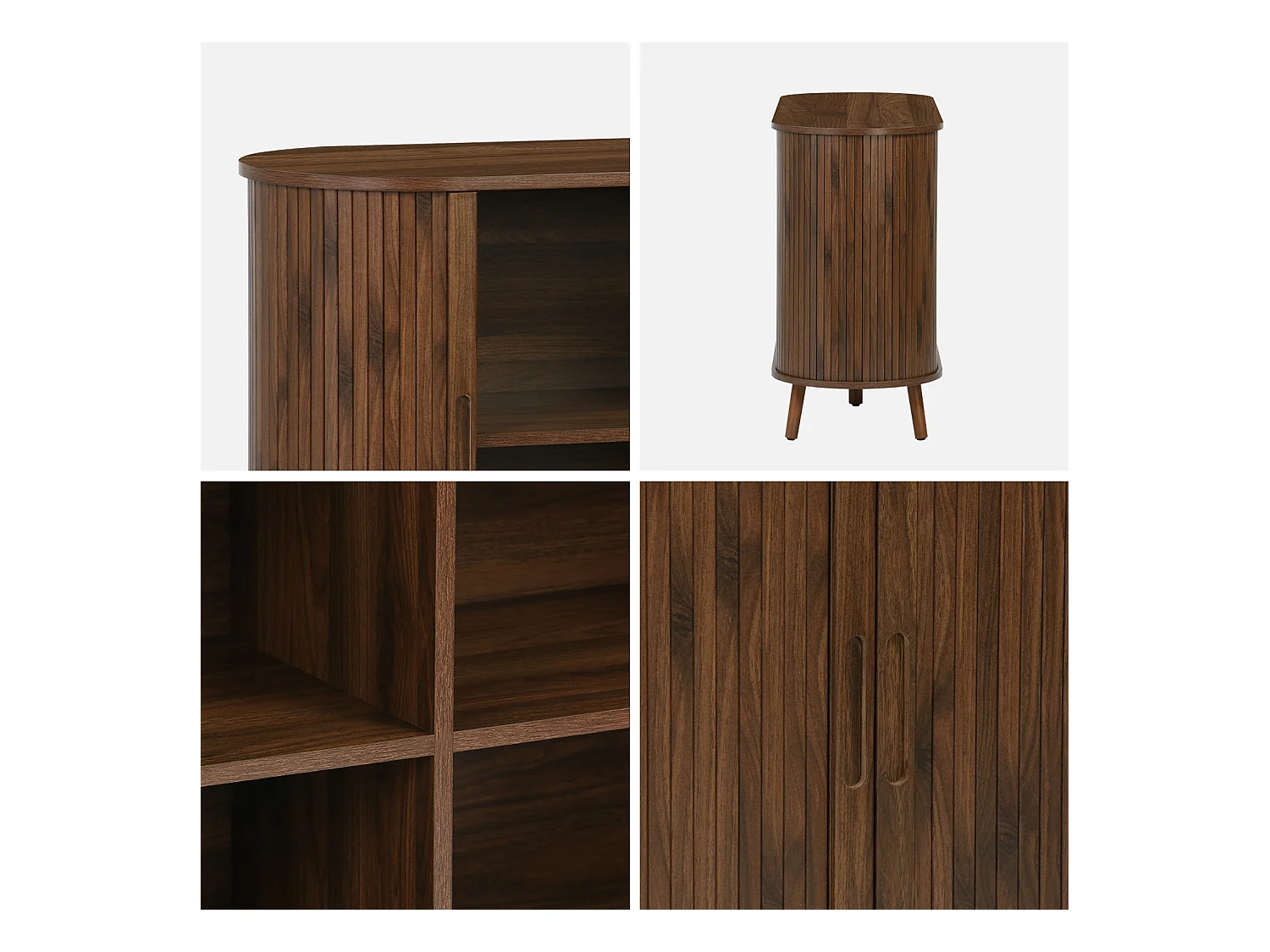 Aparador escandinavo con 2 puertas correderas, 120cm nogal