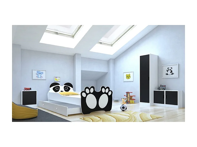 Lit Bran (80x160)/matelas inclus/blanche/noire