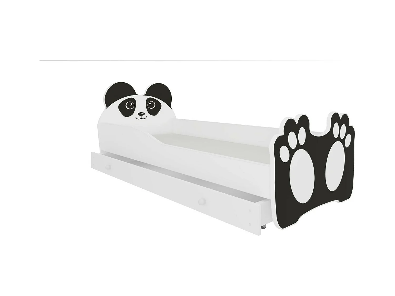 Letto Bran (80x160)/materasso incluso/bianca/nera