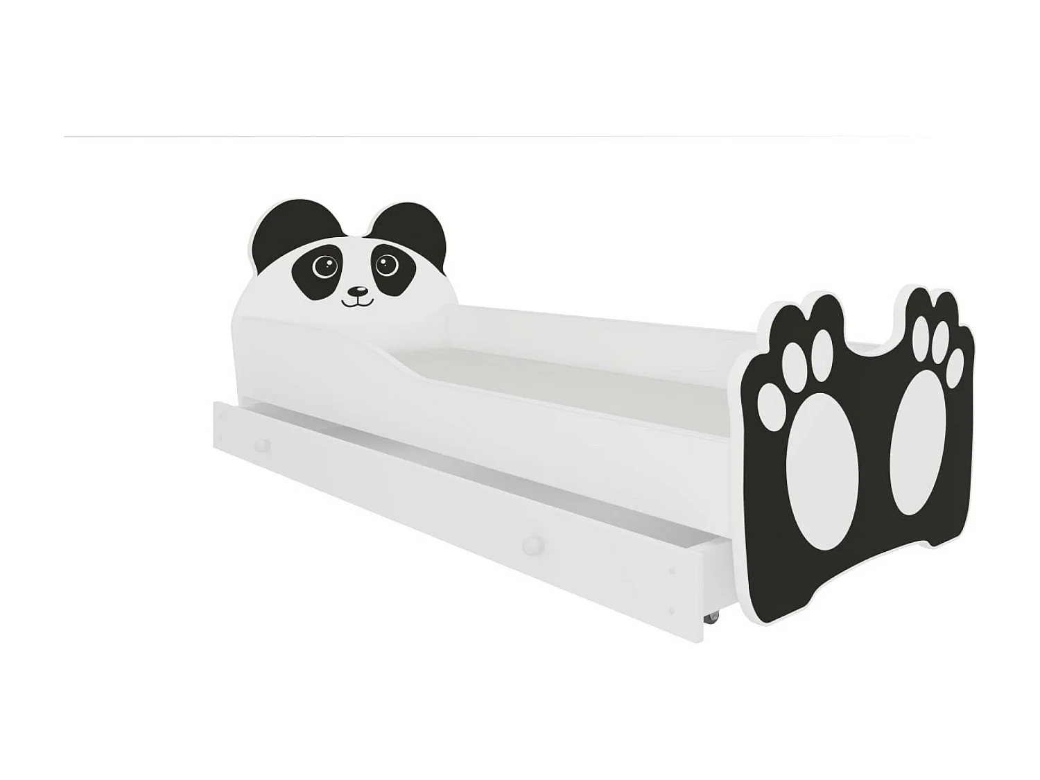 Bett Bran (80x160)/Matratze inklusive/Weiß/Schwarz