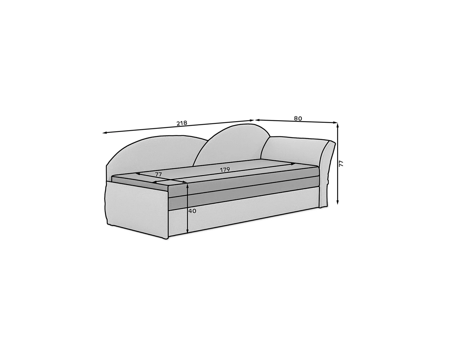 Lit Chind R (180x150) En Stock/matelas inclus/grise/noire&vert