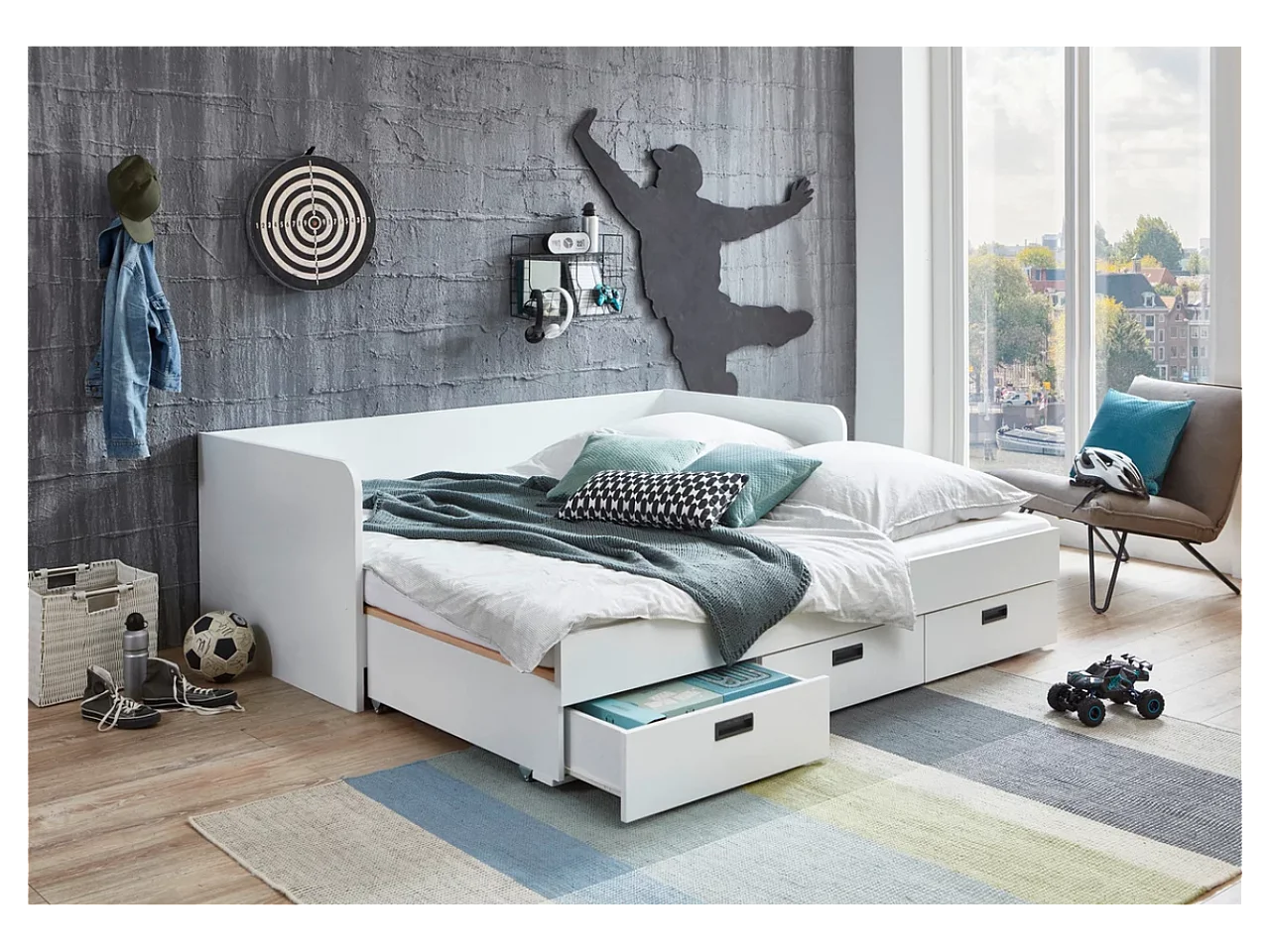 Lit  Bjanka (90x200)/blanc