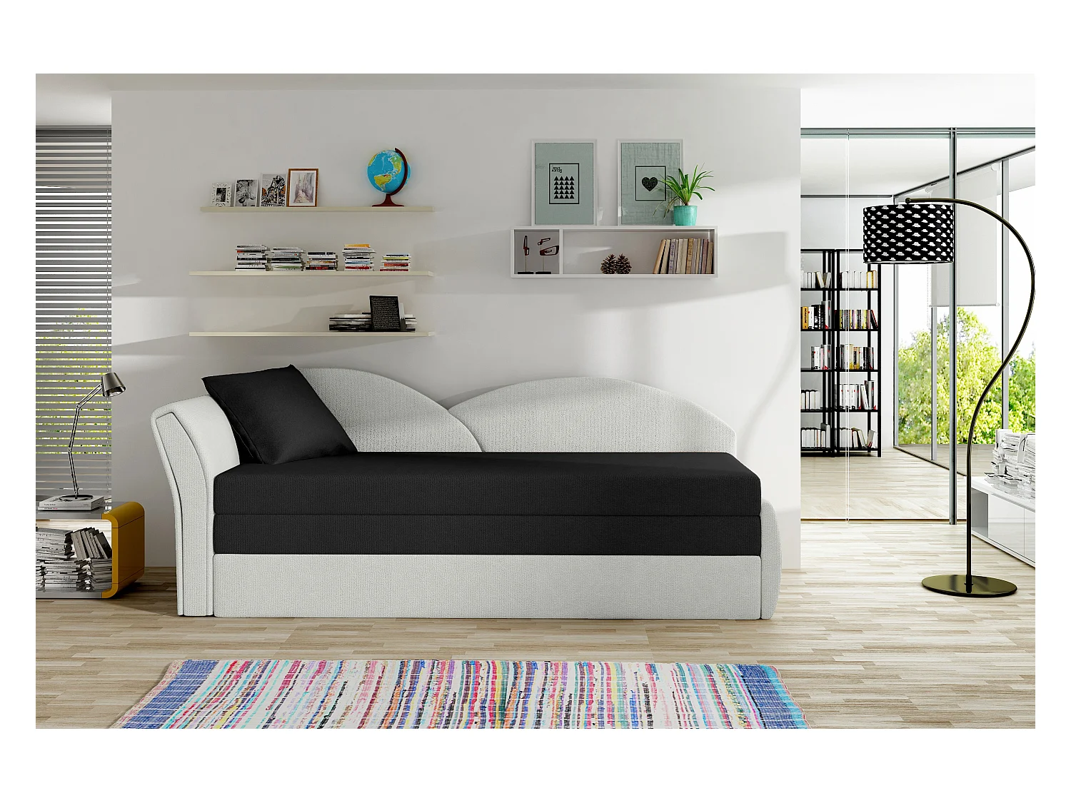 Letto Chind L (180x150) In Magazzino/materasso incluso/grigio&nero