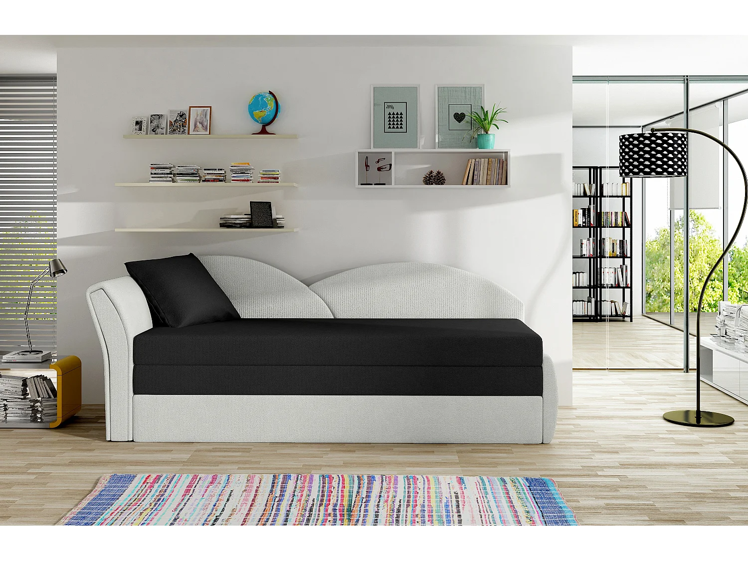 Lit Chind L (180x150) En Stock/matelas inclus/grise&noir