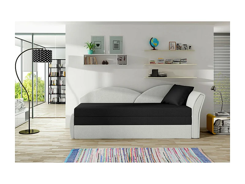 Letto Chind R (180x150)/materasso incluso/nera/Grigio&Nero