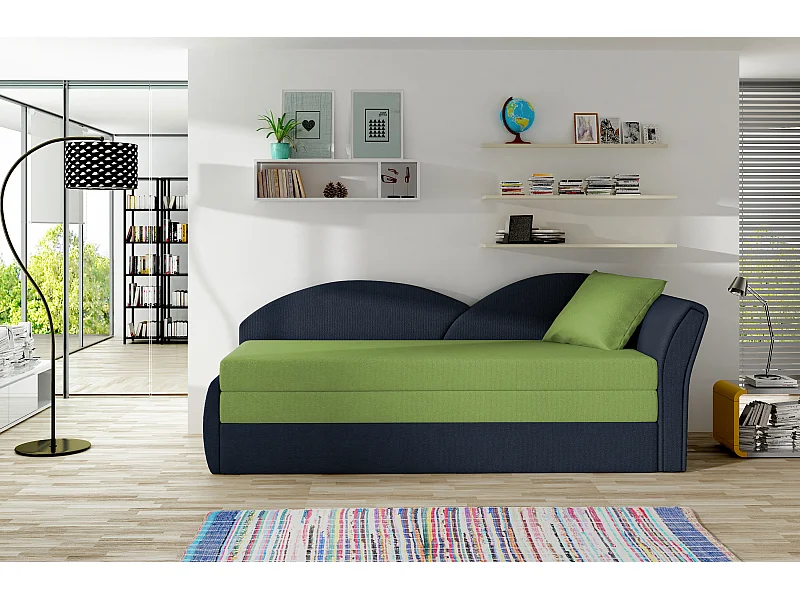 Letto Chind R (180x150)/materasso incluso/blu&verde