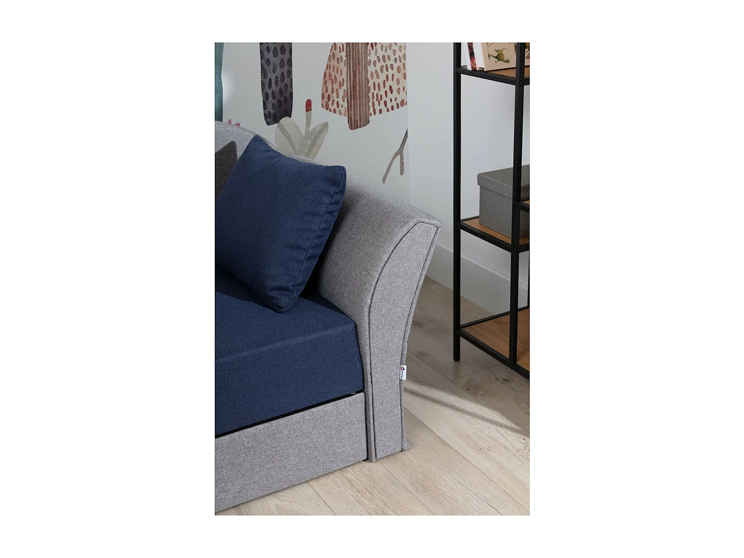 Bett Chind R (180x150)/Matratze inklusive/grau/Schwarz&Grau