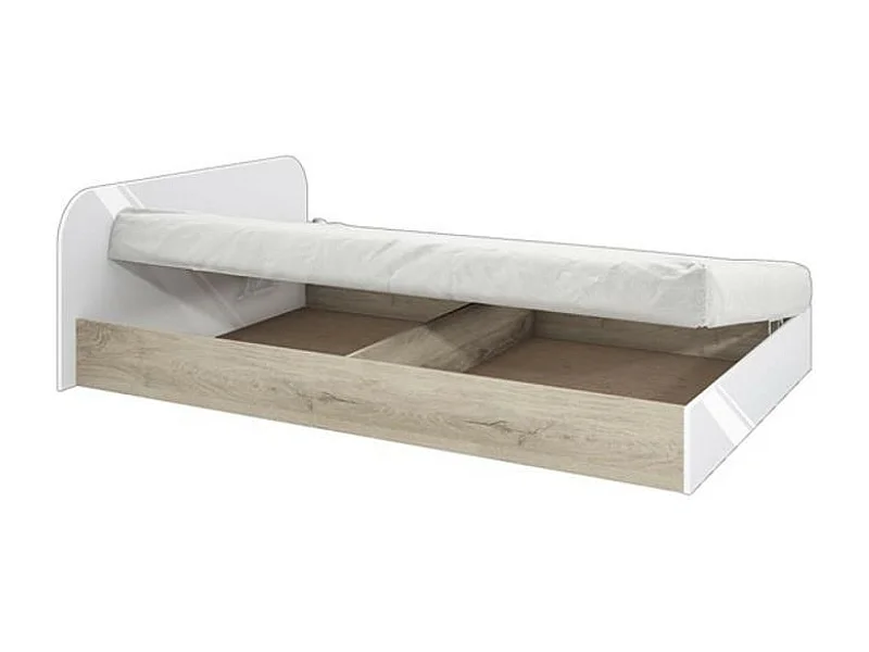 Letto Bondi M (144x190)/materasso incluso/bianca