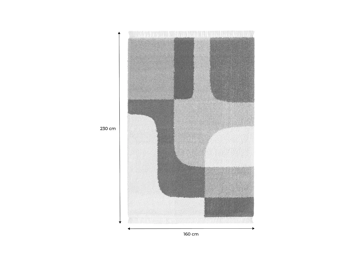 Alfombra interior con flecos diseño geométrico multicolor