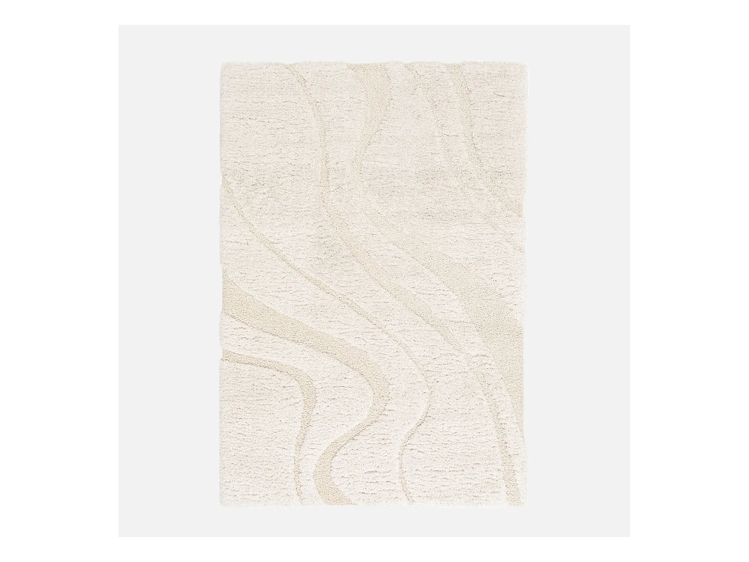 Tapis intérieur shaggy motif avec relief crème Amy 160x230cm
