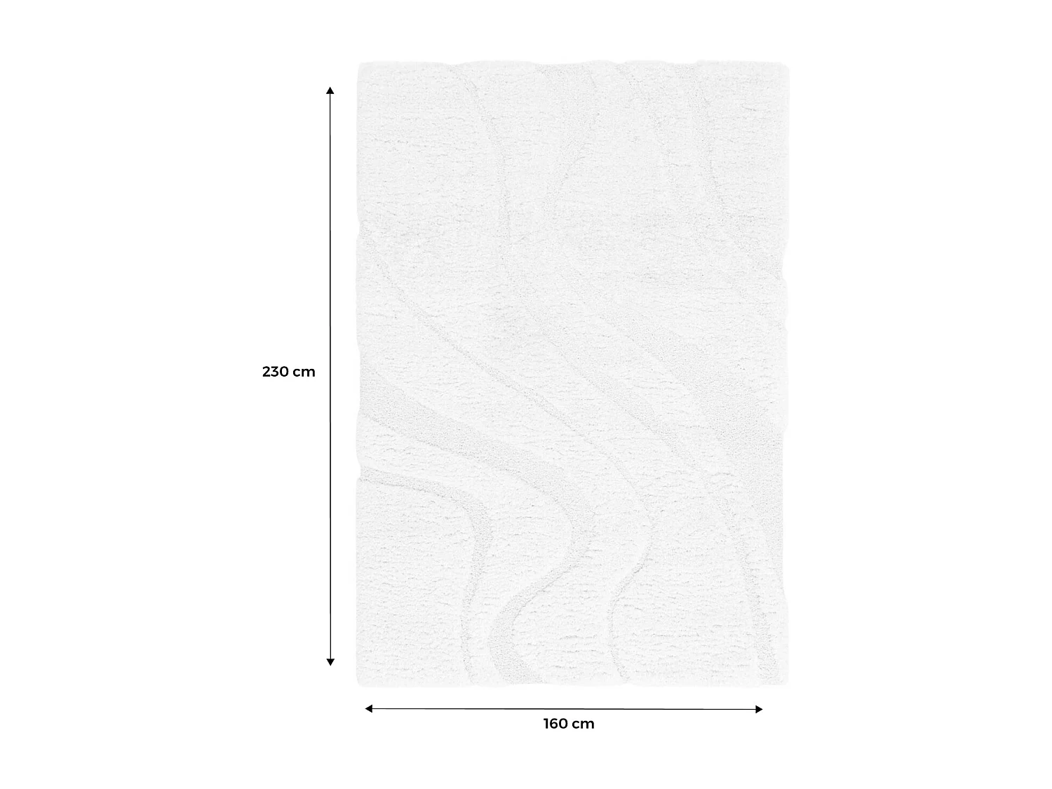 Tapis intérieur shaggy motif avec relief crème Amy 160x230cm