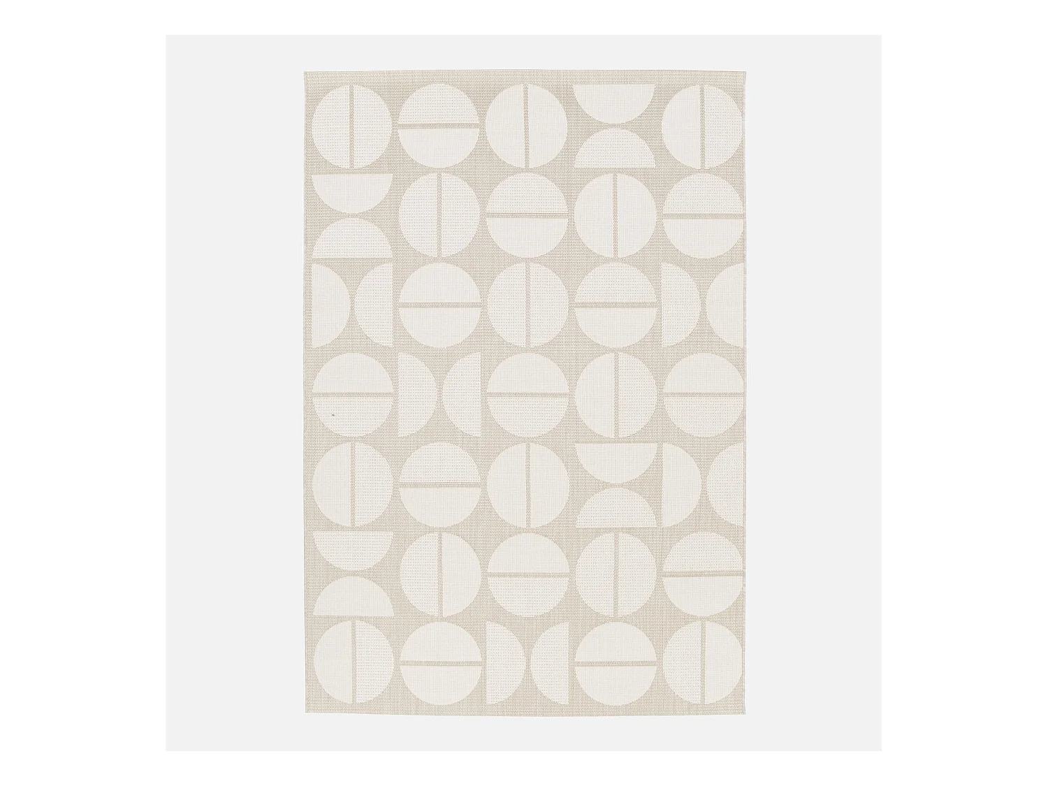 Tapis intérieur/extérieur motifs géométriques beige polyester recyclé Megan 160x230cm