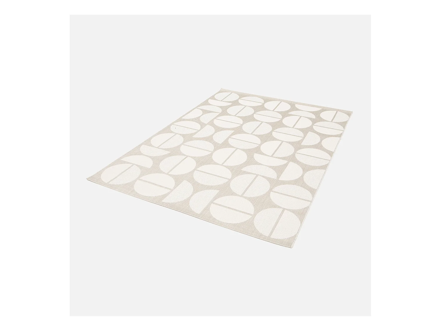 Tapis intérieur/extérieur motifs géométriques beige polyester recyclé Megan 160x230cm