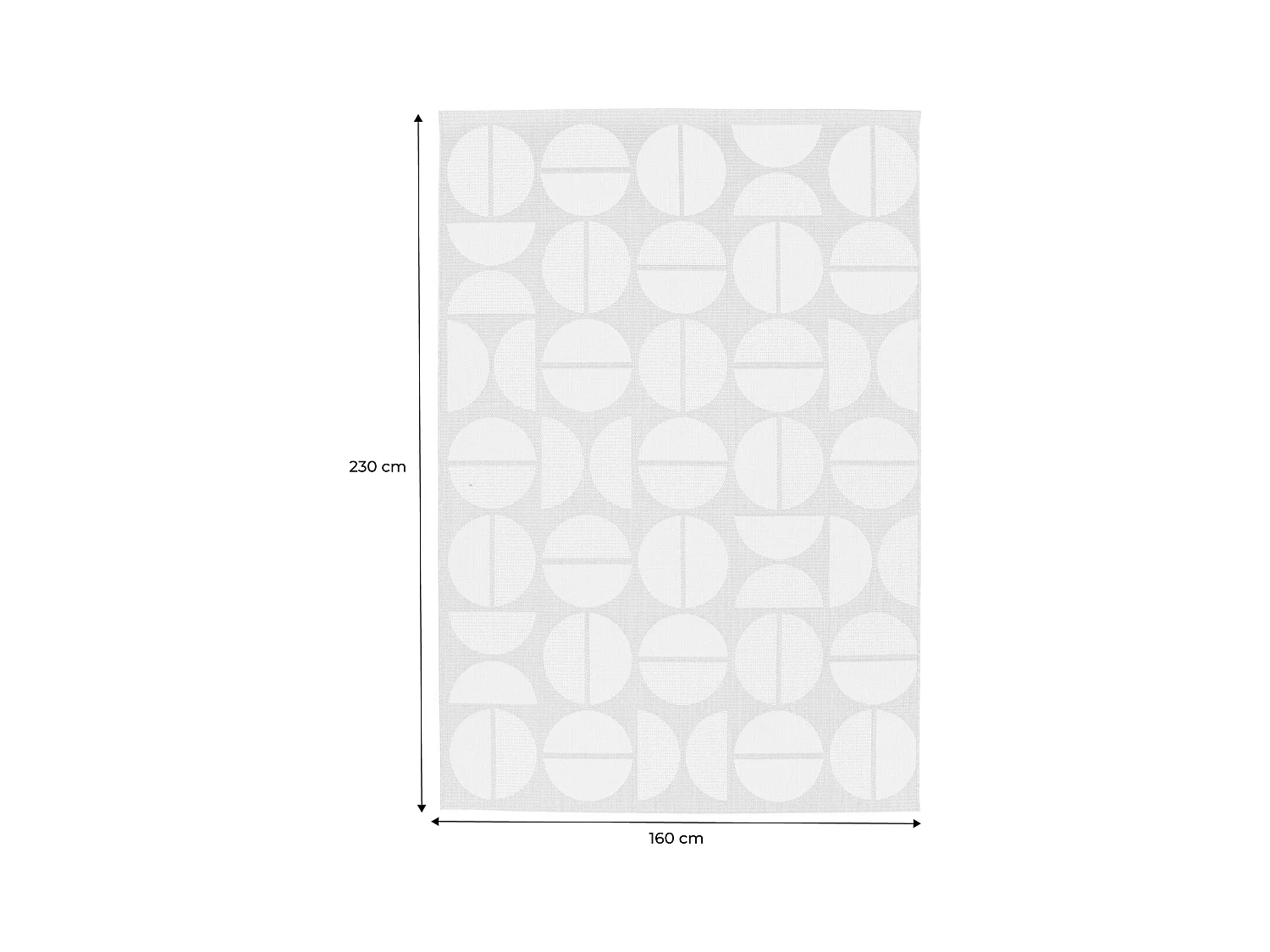 Tapis intérieur/extérieur motifs géométriques beige polyester recyclé Megan 160x230cm