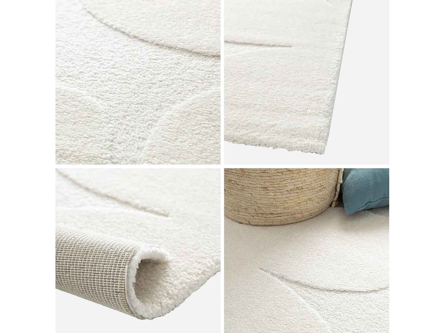 Tapis intérieur motif fleures crème Betty 80x150cm