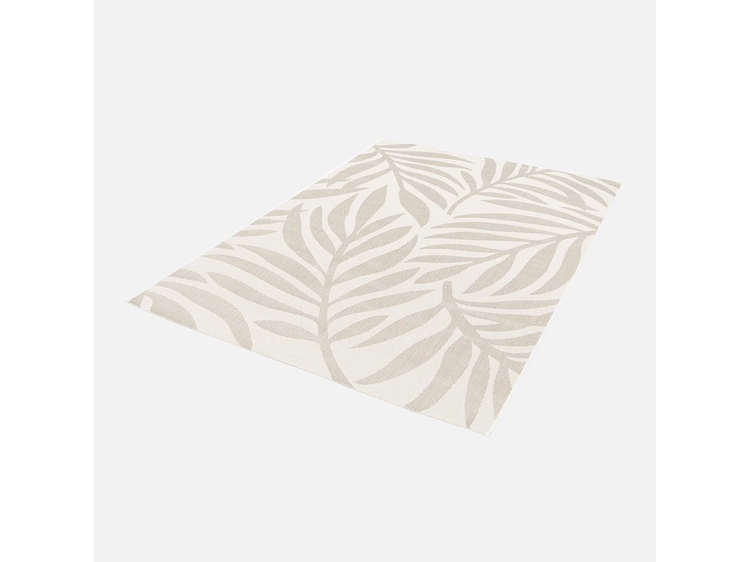 Tapis intérieur/extérieur motif végétal beige polyester recyclé Kate 120x170cm