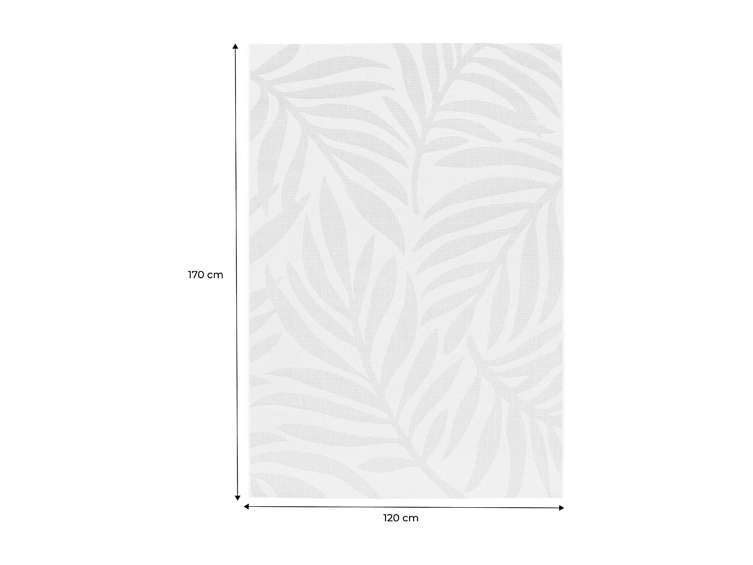 Tapis intérieur/extérieur motif végétal beige polyester recyclé Kate 120x170cm