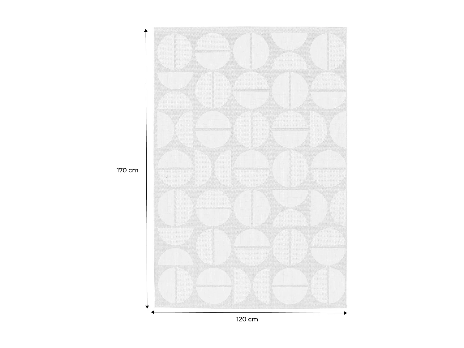 Tapis intérieur/extérieur motifs géométriques beige polyester recyclé Megan 120x170cm