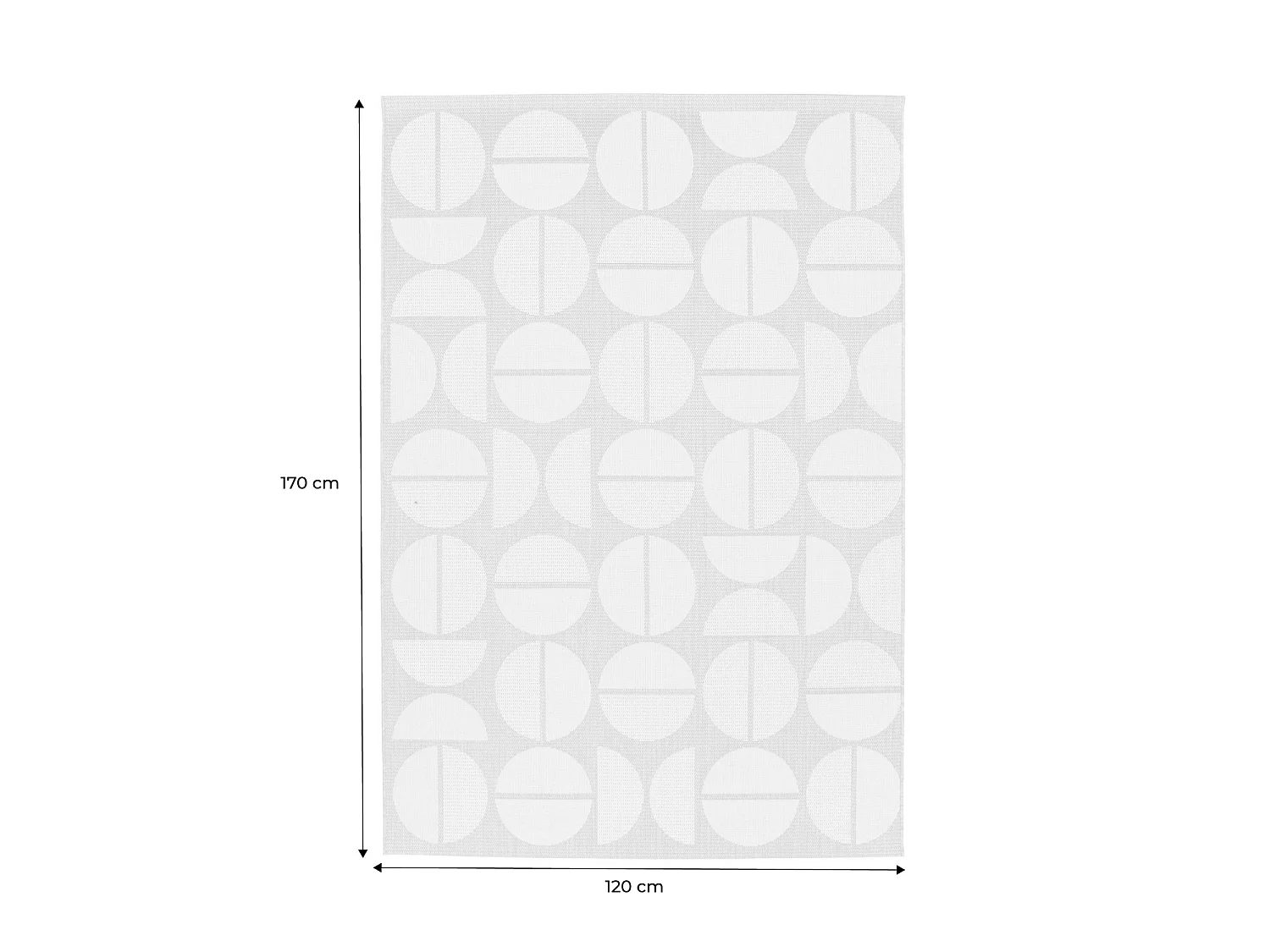 Alfombra interior/exterior diseño geométrico beige poliéster reciclado