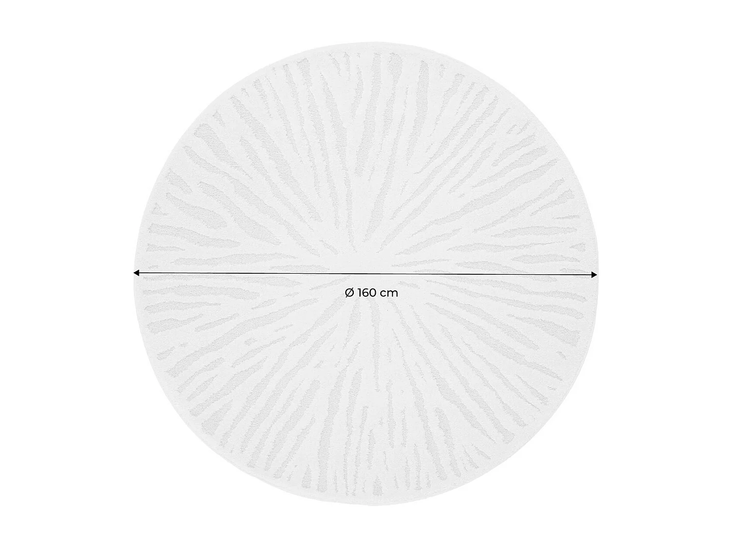 Tappeto interno rotondo crema, 160cm, crema