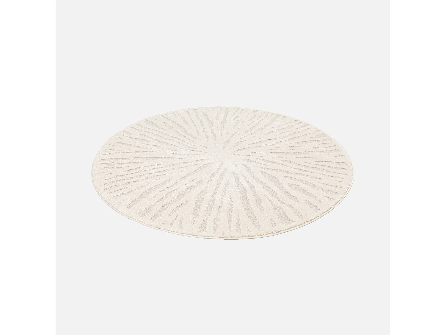 Alfombra interior shaggy redonda beige, 160cm crema